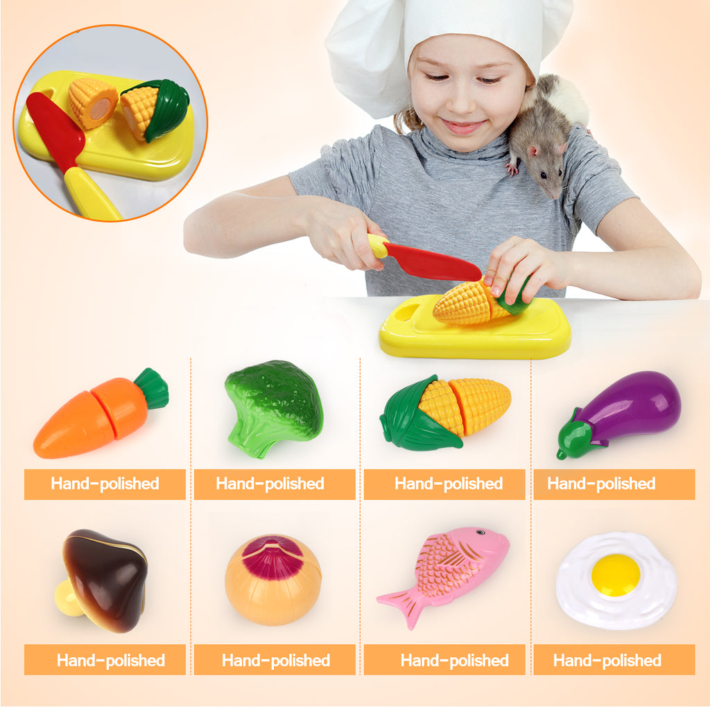 D-FantiX Pretend Play Toy Kitchen Accessories Kids Play Cooking Set Pots and