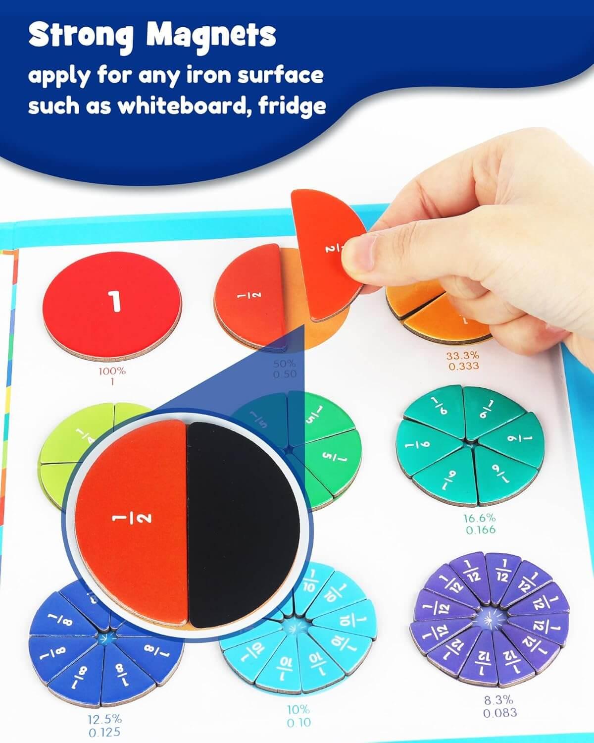 Magnetic Fraction Educational Puzzle