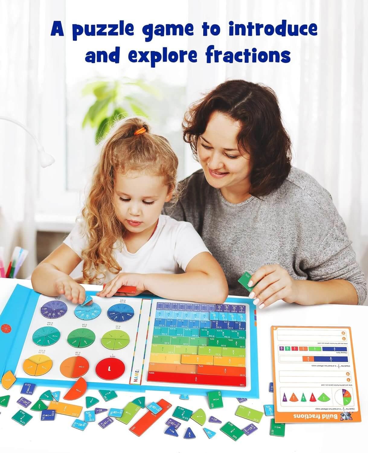 Magnetic Fraction Educational Puzzle