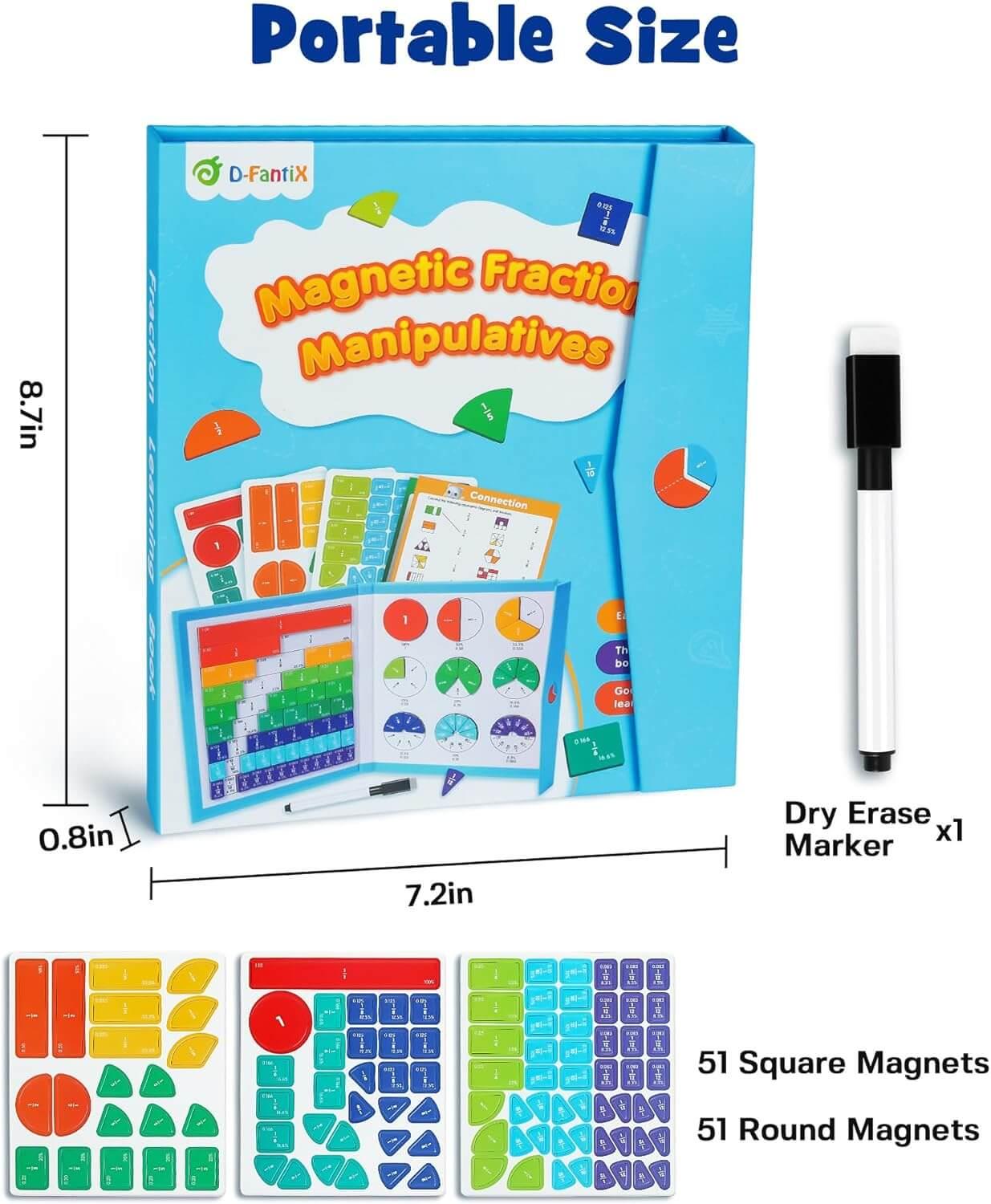 Magnetic Fraction Educational Puzzle