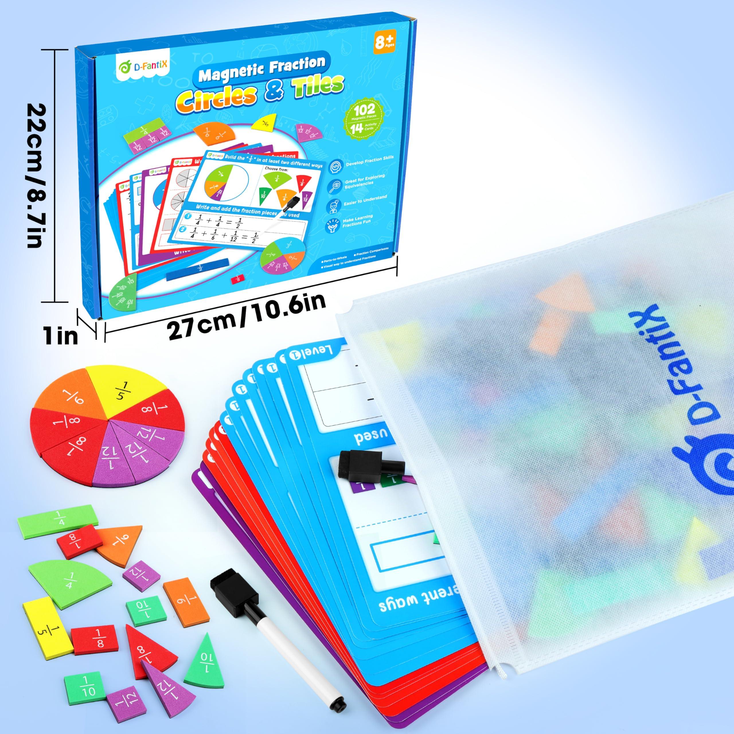 Magnetic Fraction Tiles & Fraction Circles Activity Set