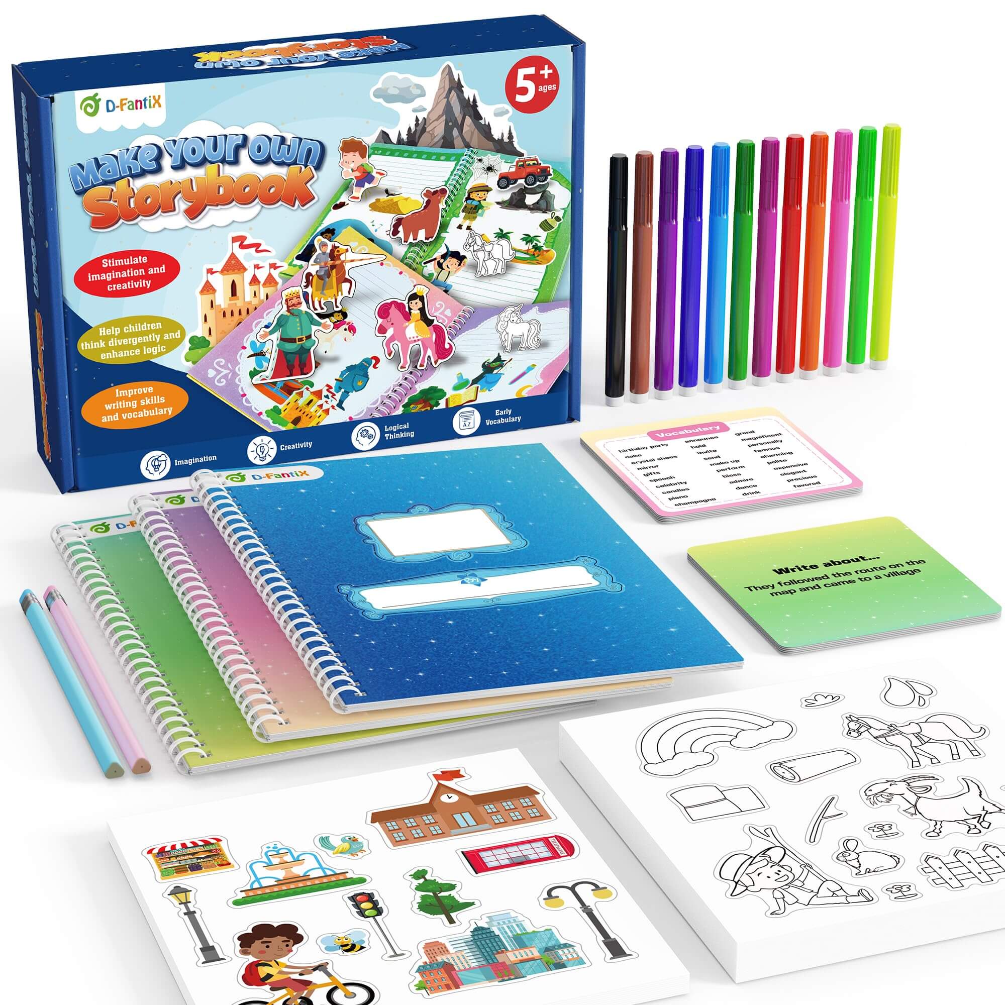 Hardcover Comic Book Making Kit with Stickers