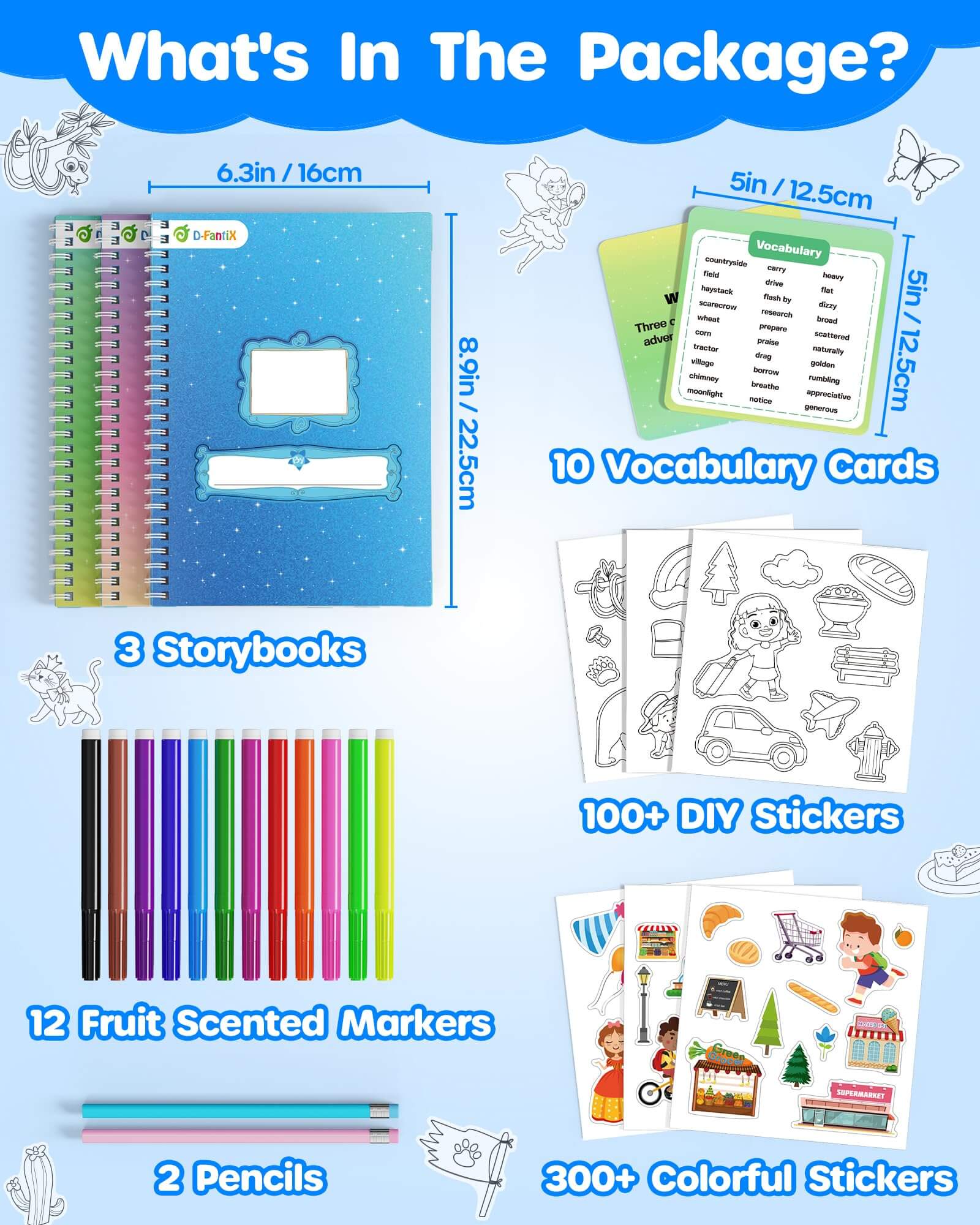 Hardcover Comic Book Making Kit with Stickers