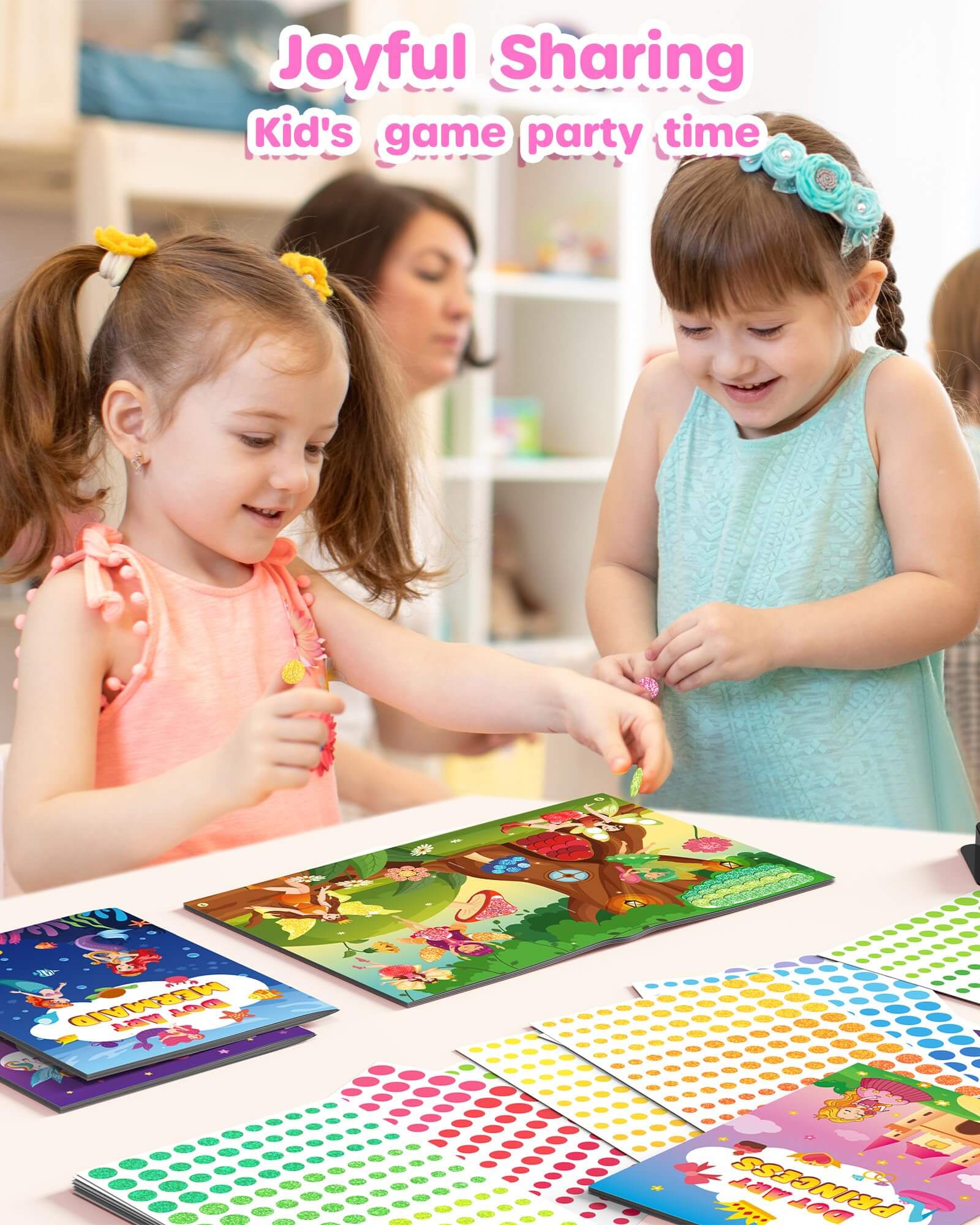 Dot Art Sticker Book Kits with Ink Pad