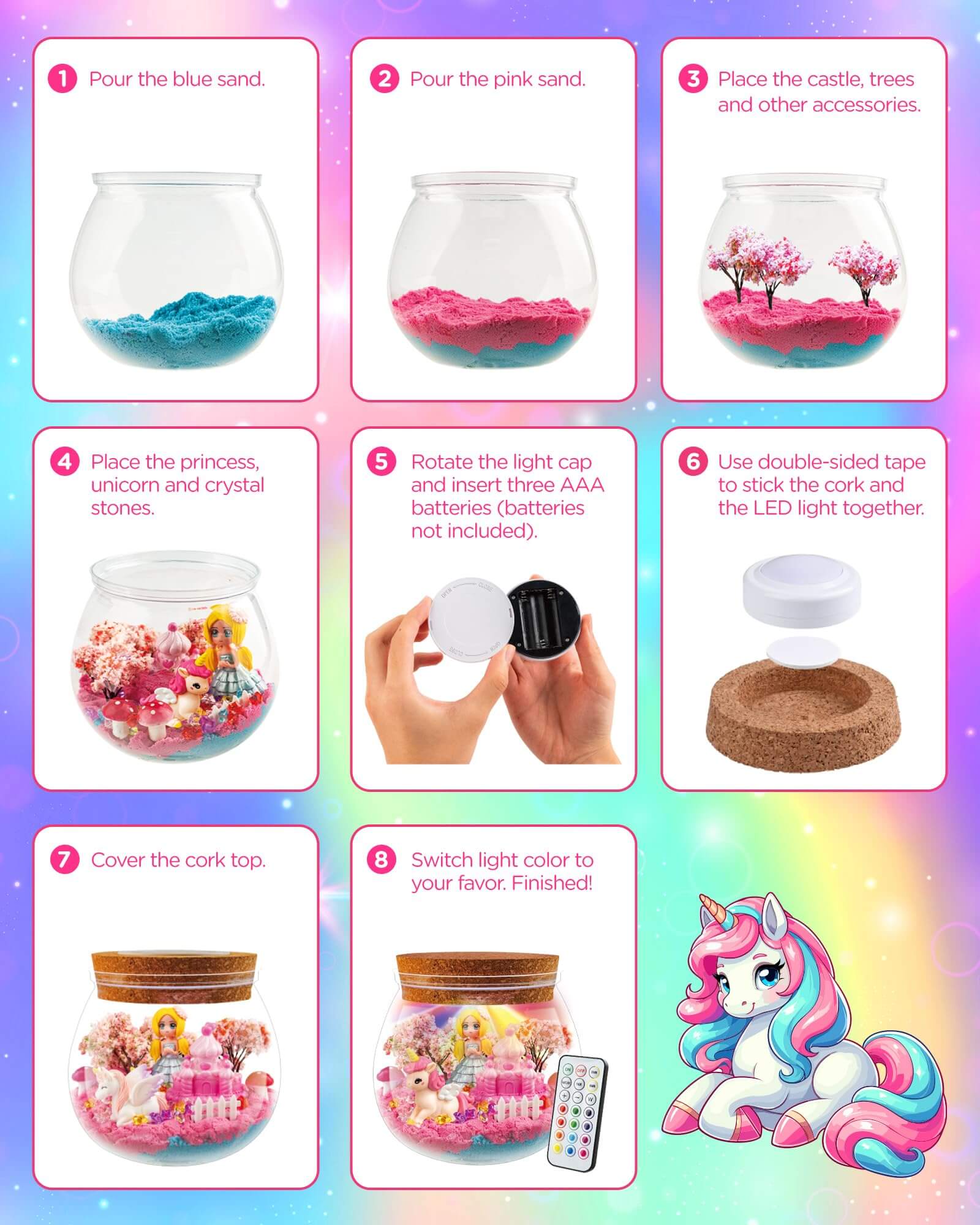 Unicorn Princess Toys Terrarium Kit